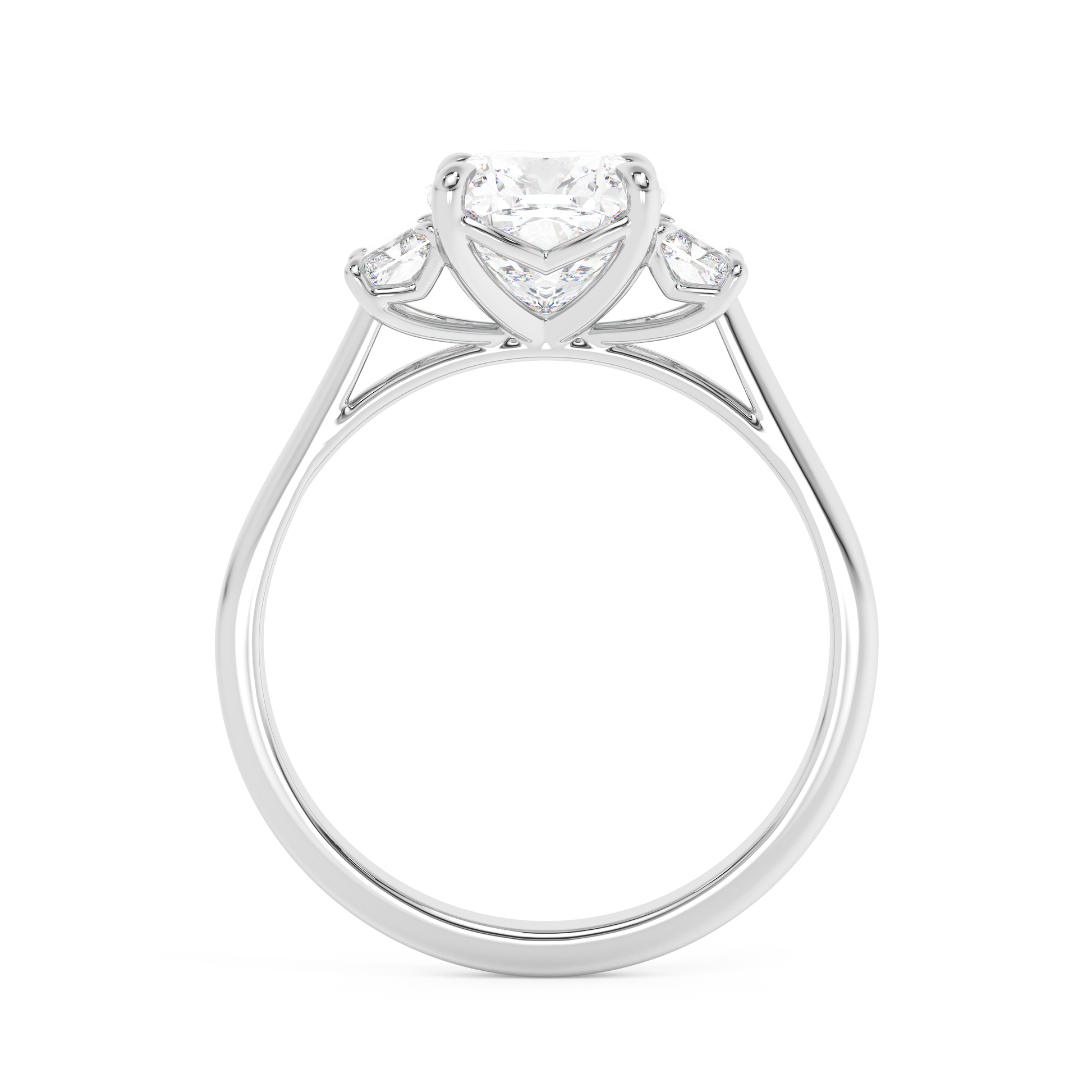 Emerald Solitaire Lab Grown Diamond Engagement Ring