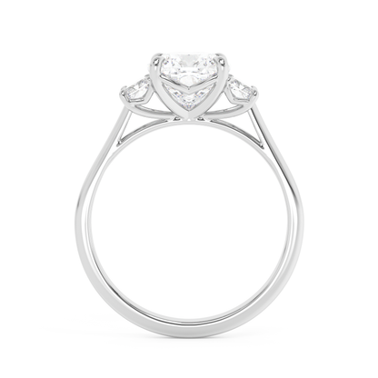 Emerald Solitaire Lab Grown Diamond Engagement Ring