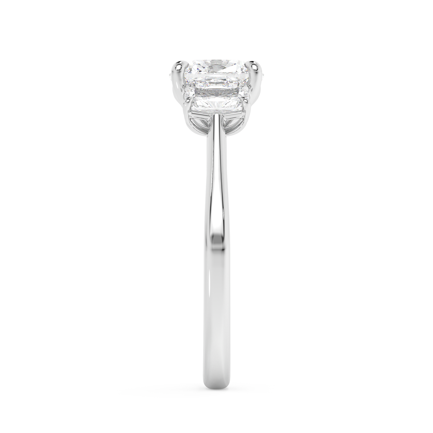 Emerald Solitaire Lab Grown Diamond Engagement Ring