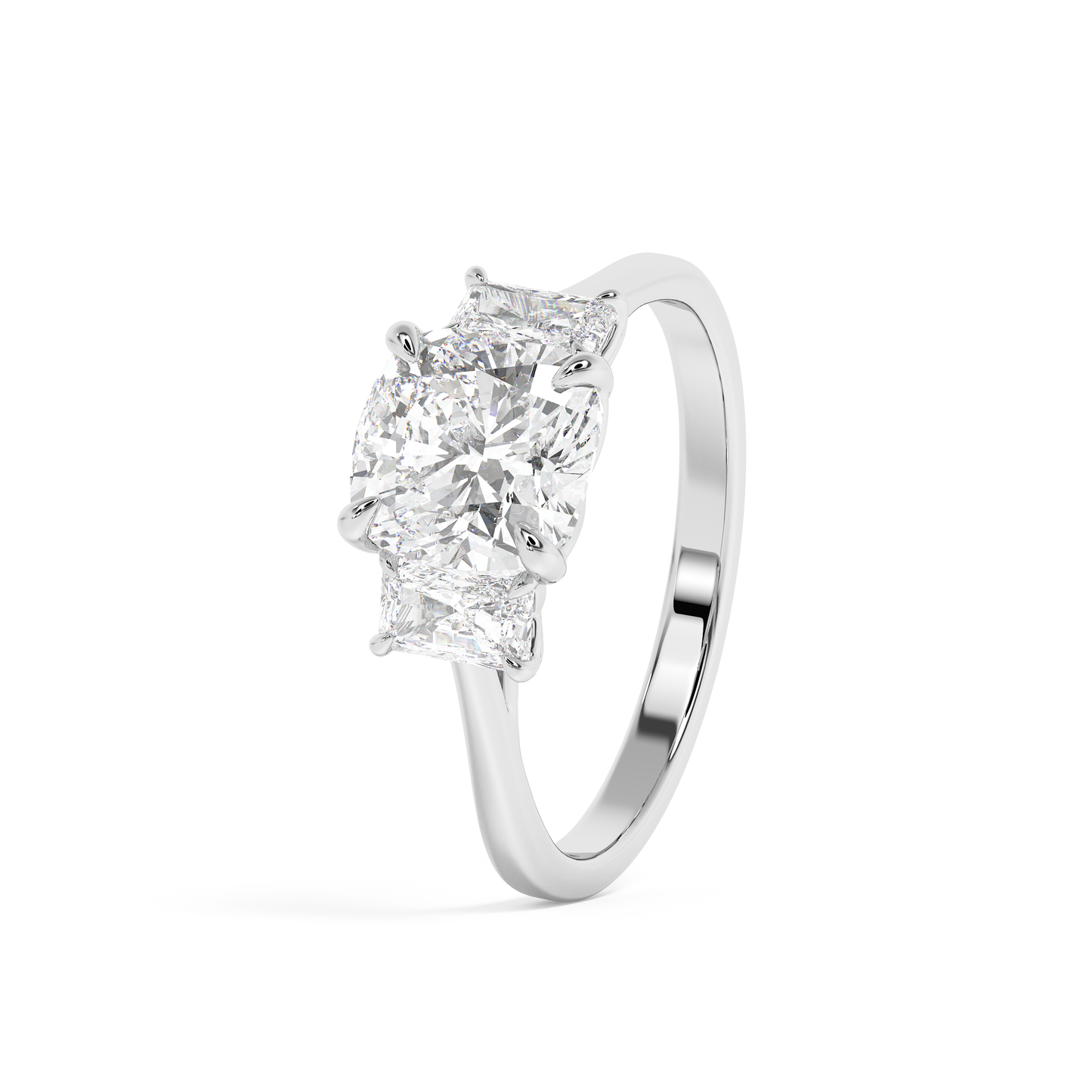 Emerald Solitaire Lab Grown Diamond Engagement Ring