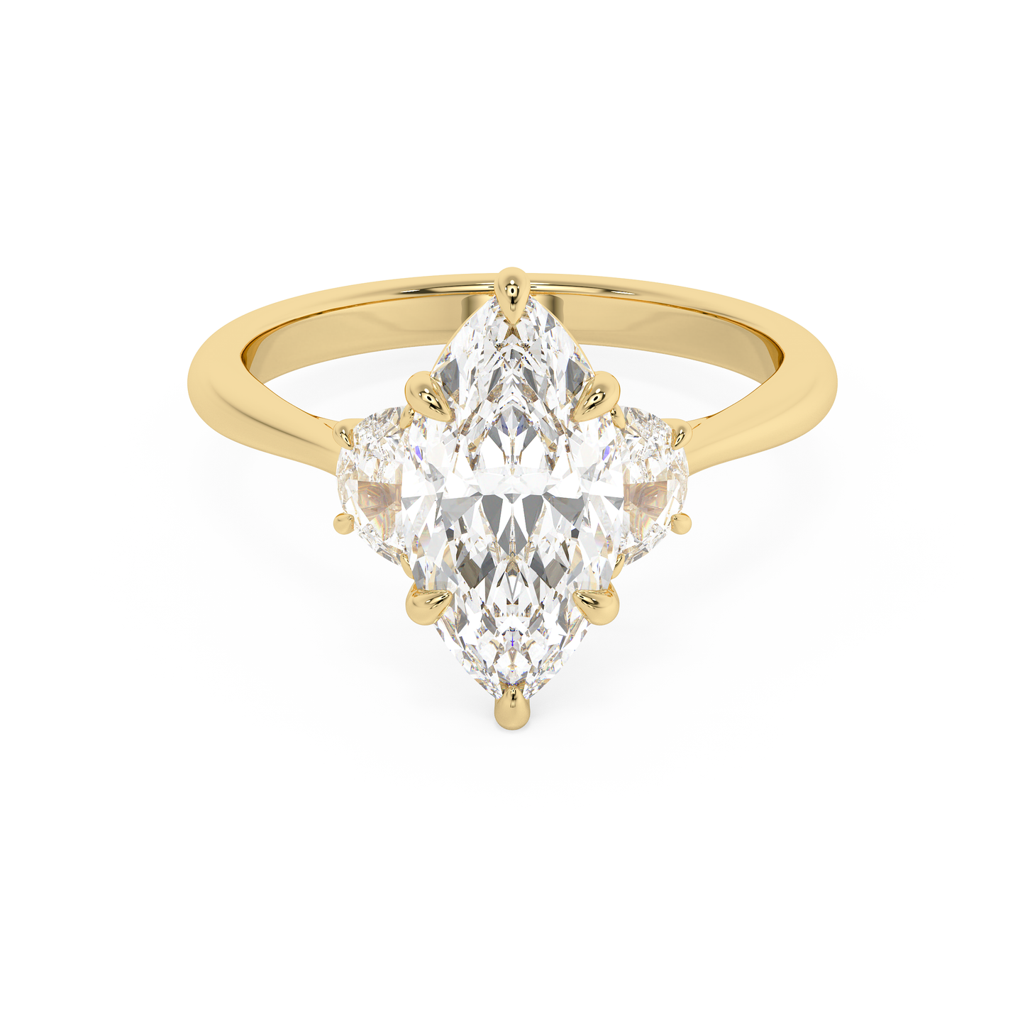 Emerald Solitaire Lab Grown Diamond Engagement Ring