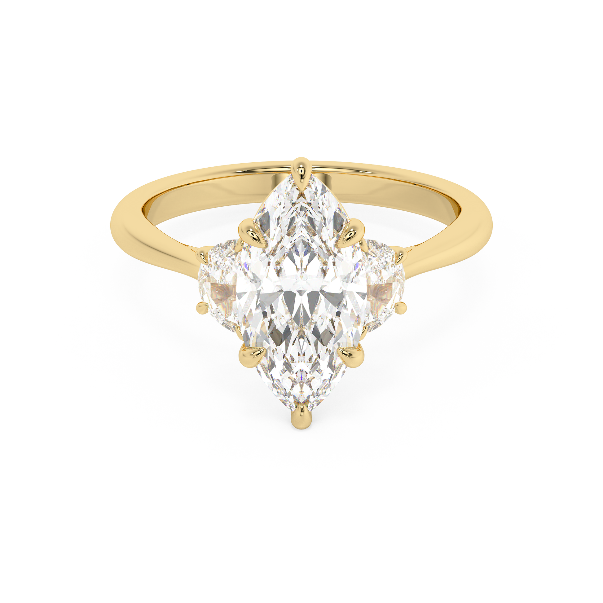 Emerald Solitaire Lab Grown Diamond Engagement Ring