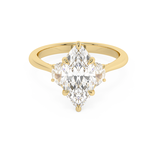 Emerald Solitaire Lab Grown Diamond Engagement Ring