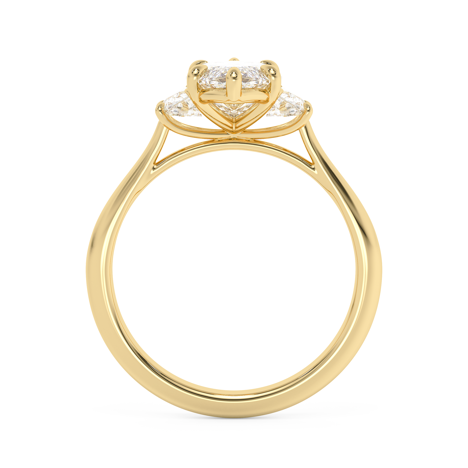 Emerald Solitaire Lab Grown Diamond Engagement Ring