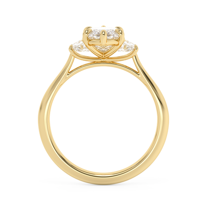 Emerald Solitaire Lab Grown Diamond Engagement Ring