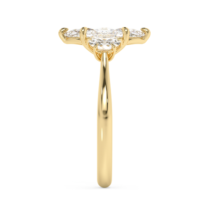Emerald Solitaire Lab Grown Diamond Engagement Ring