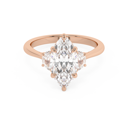 Emerald Solitaire Lab Grown Diamond Engagement Ring