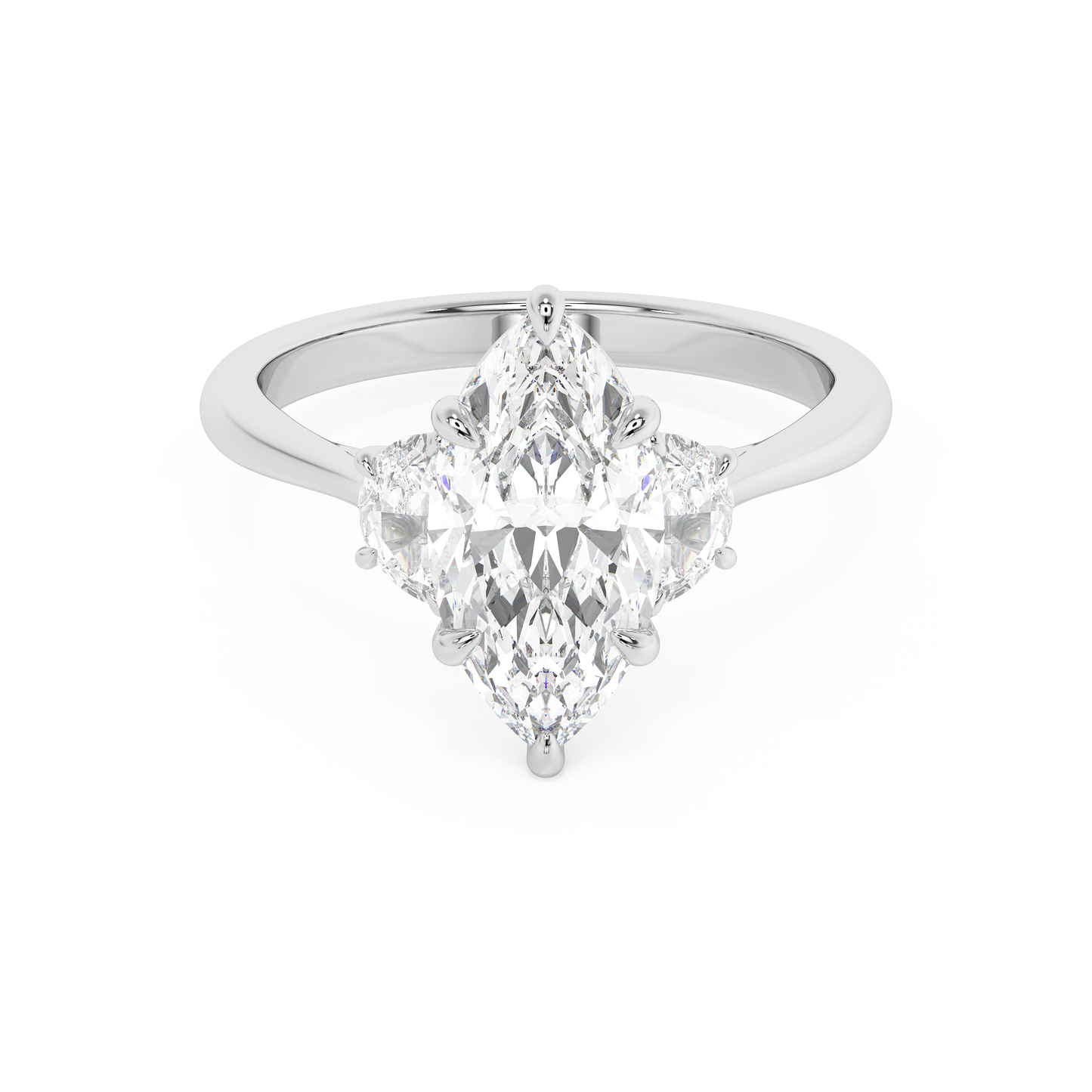 Emerald Solitaire Lab Grown Diamond Engagement Ring