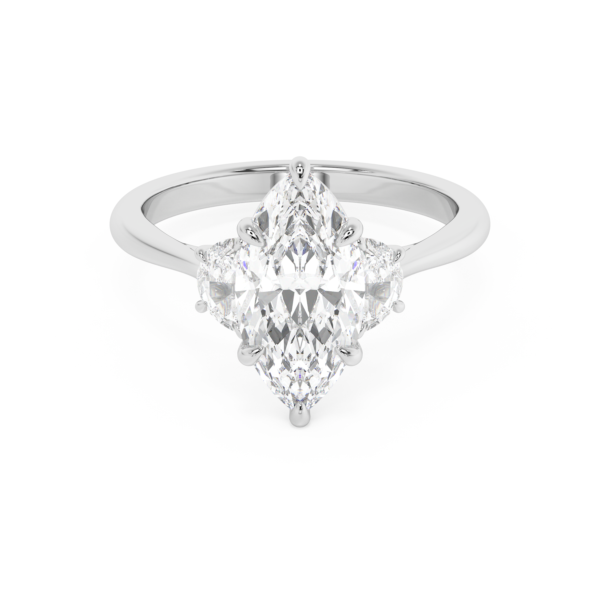 Emerald Solitaire Lab Grown Diamond Engagement Ring