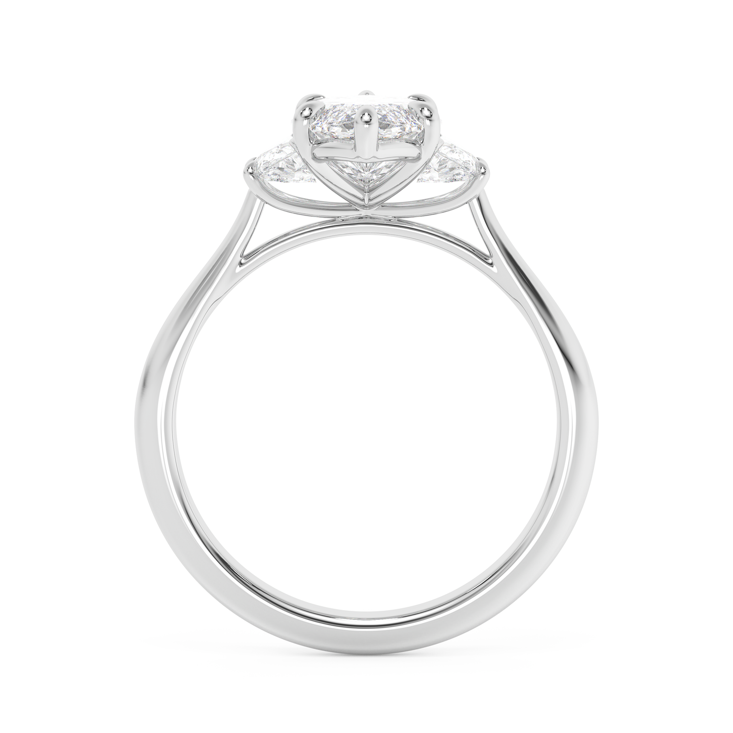 Emerald Solitaire Lab Grown Diamond Engagement Ring