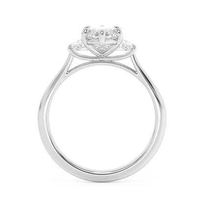 Emerald Solitaire Lab Grown Diamond Engagement Ring