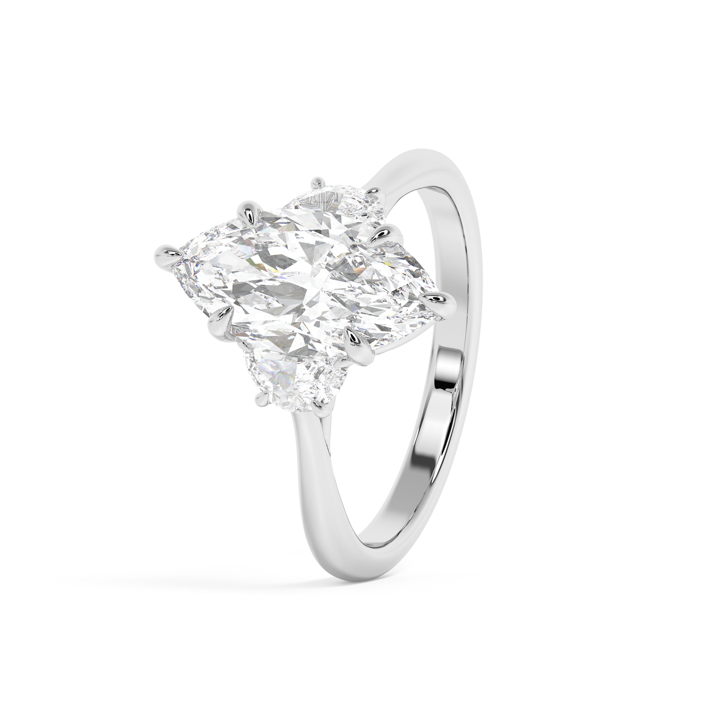 Emerald Solitaire Lab Grown Diamond Engagement Ring