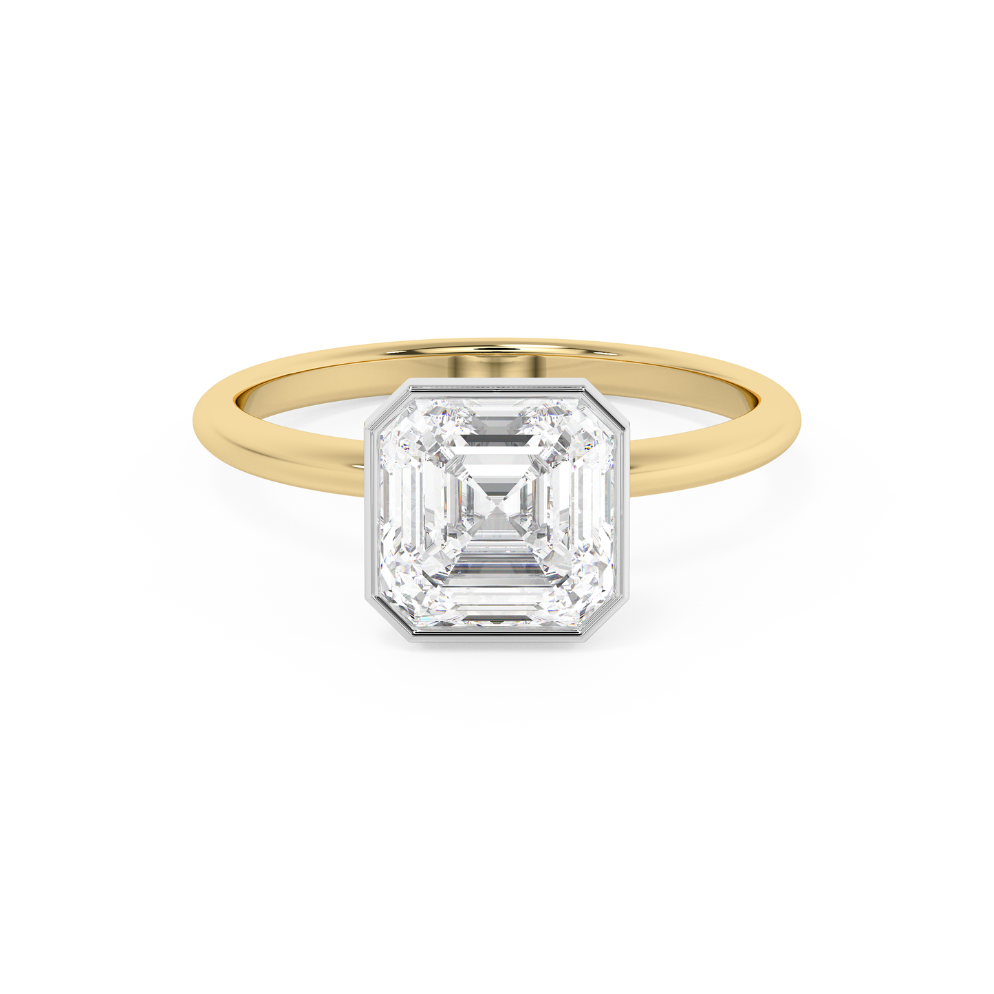 Emerald Solitaire Lab Grown Diamond Engagement Ring