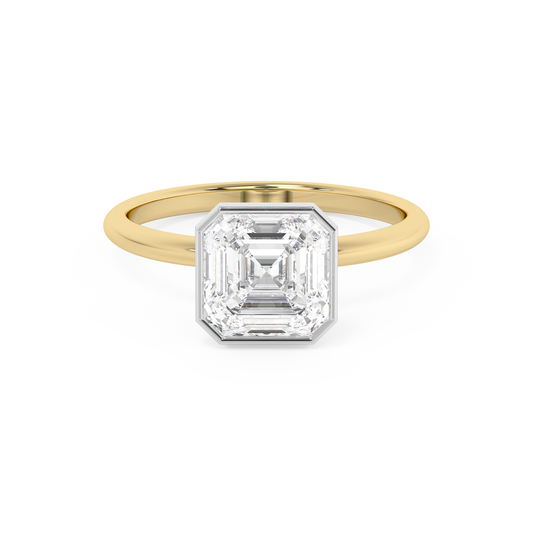 Emerald Solitaire Lab Grown Diamond Engagement Ring