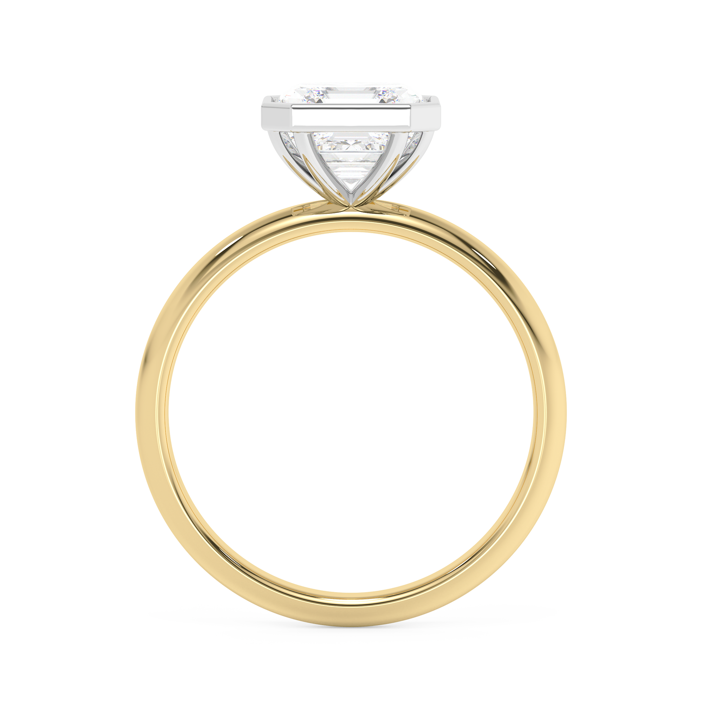 Emerald Solitaire Lab Grown Diamond Engagement Ring