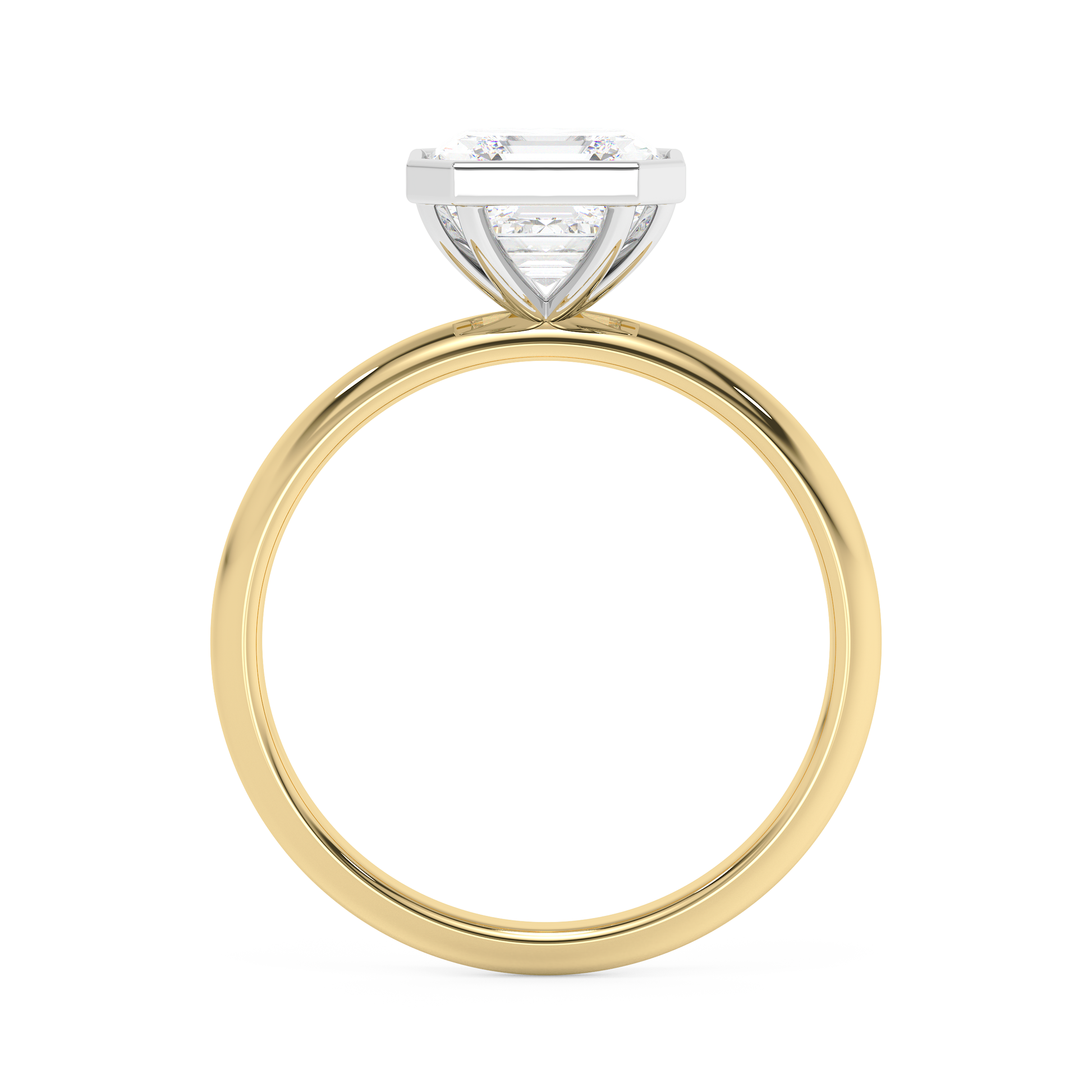 Emerald Solitaire Lab Grown Diamond Engagement Ring