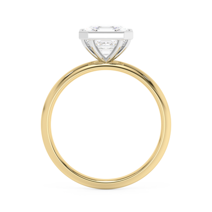 Emerald Solitaire Lab Grown Diamond Engagement Ring