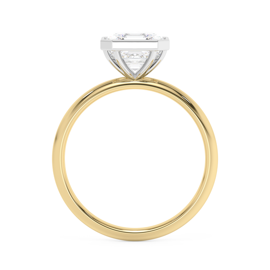 Emerald Solitaire Lab Grown Diamond Engagement Ring