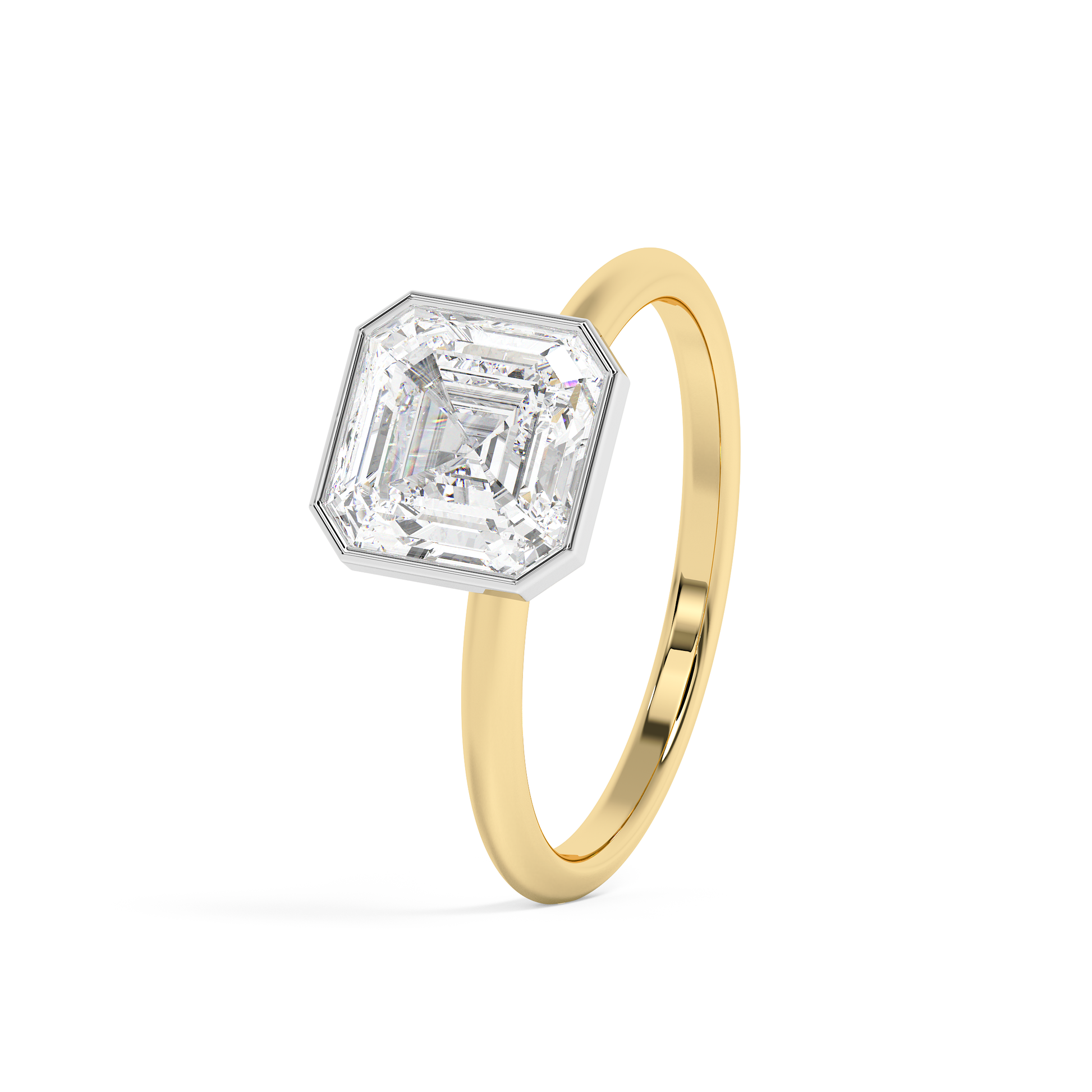 Emerald Solitaire Lab Grown Diamond Engagement Ring