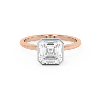 Emerald Solitaire Lab Grown Diamond Engagement Ring