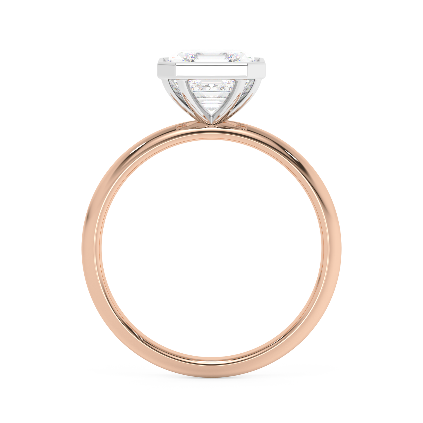 Emerald Solitaire Lab Grown Diamond Engagement Ring