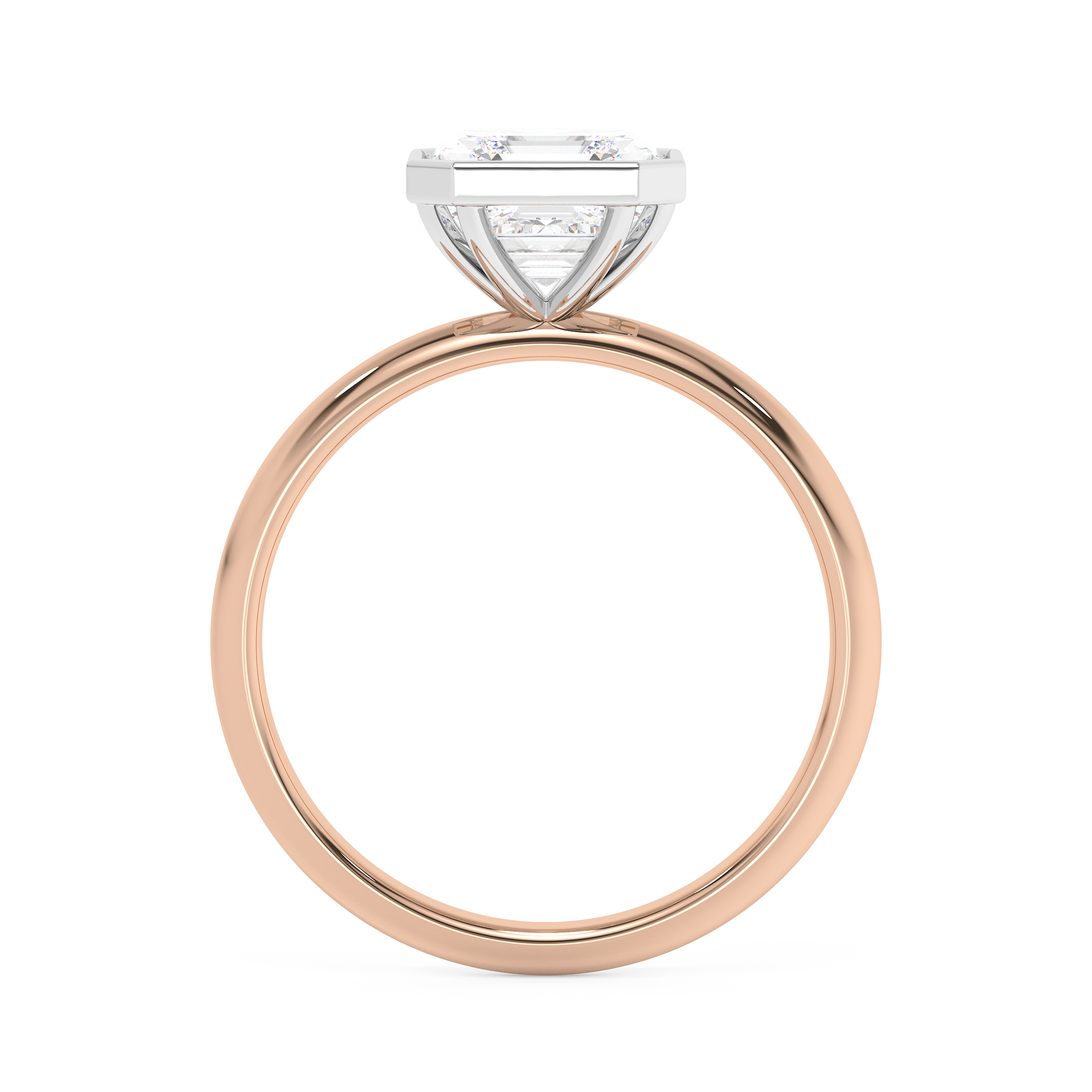 Emerald Solitaire Lab Grown Diamond Engagement Ring