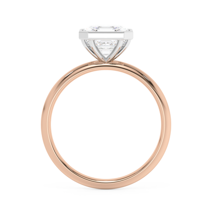 Emerald Solitaire Lab Grown Diamond Engagement Ring