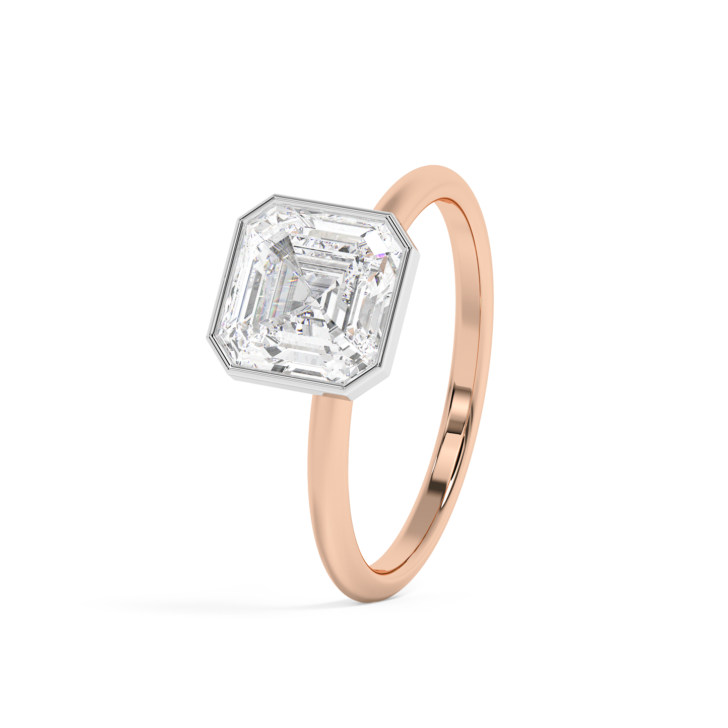 Emerald Solitaire Lab Grown Diamond Engagement Ring