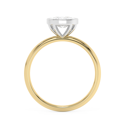 Emerald Solitaire Lab Grown Diamond Engagement Ring