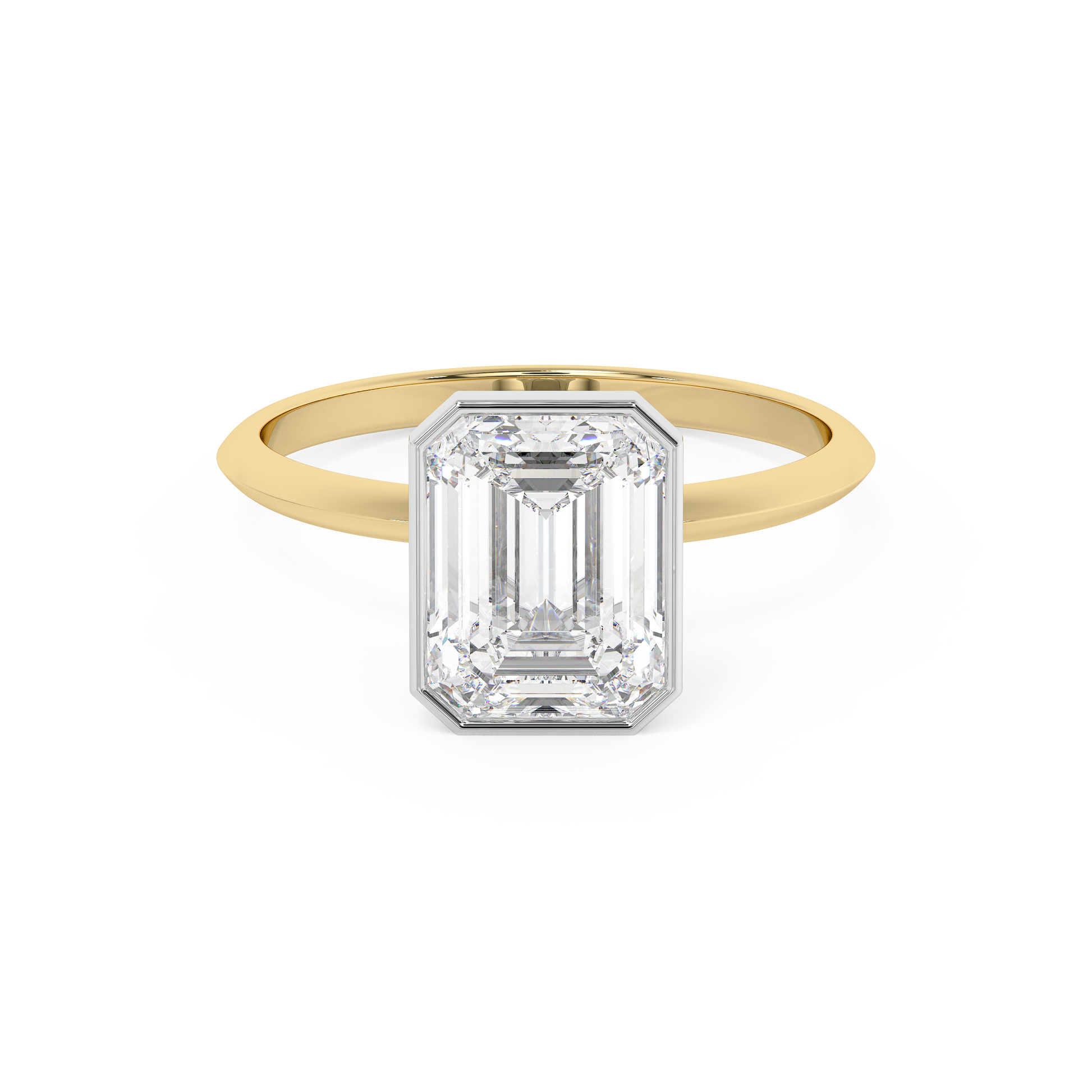 Emerald Solitaire Lab Grown Diamond Engagement Ring