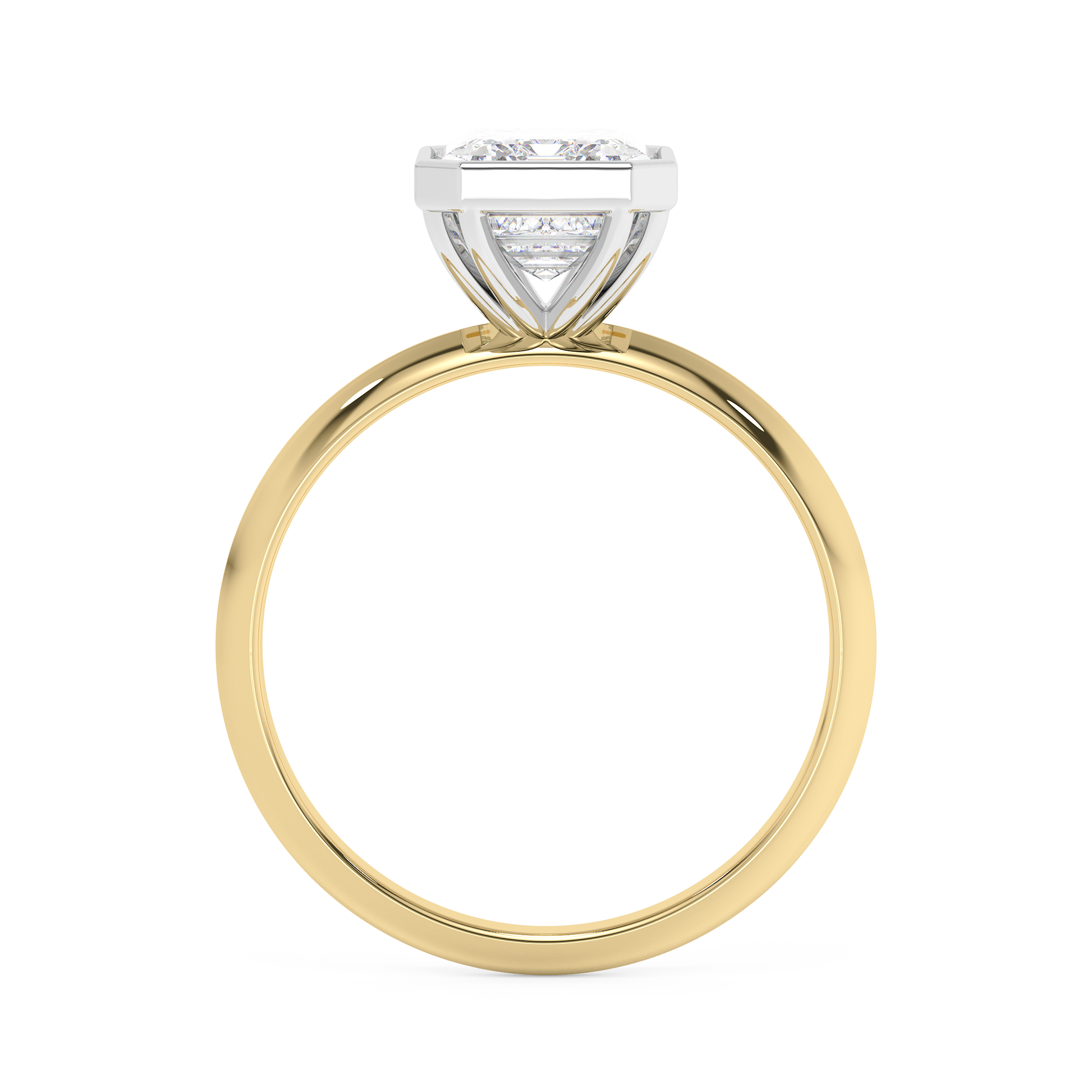 Emerald Solitaire Lab Grown Diamond Engagement Ring