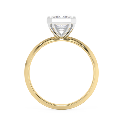 Emerald Solitaire Lab Grown Diamond Engagement Ring