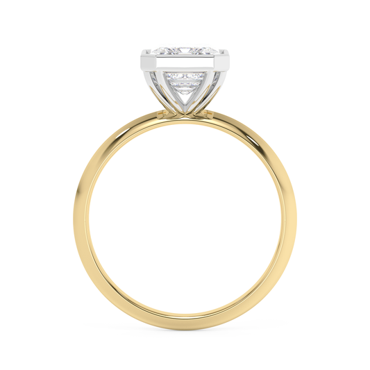 Emerald Solitaire Lab Grown Diamond Engagement Ring