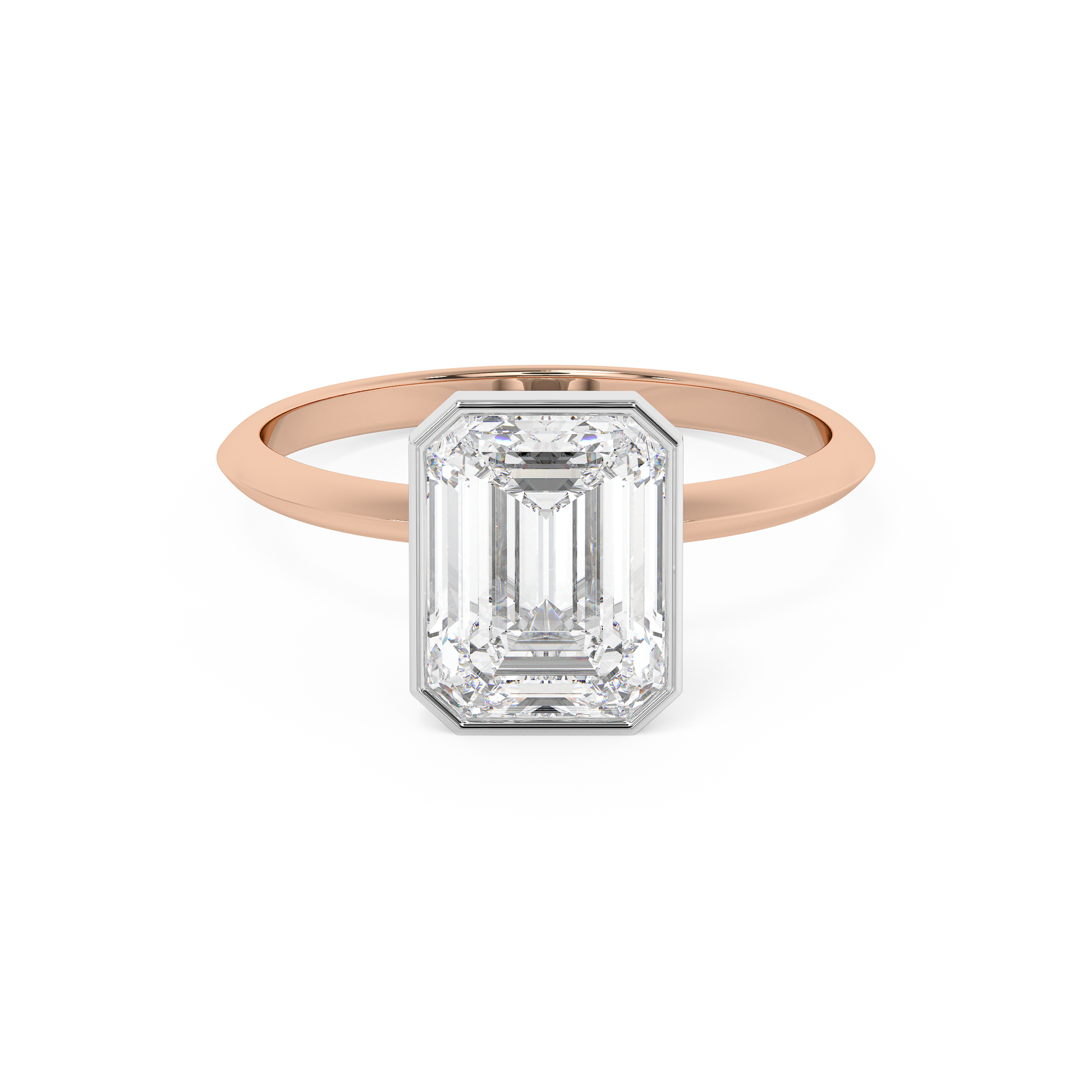 Emerald Solitaire Lab Grown Diamond Engagement Ring