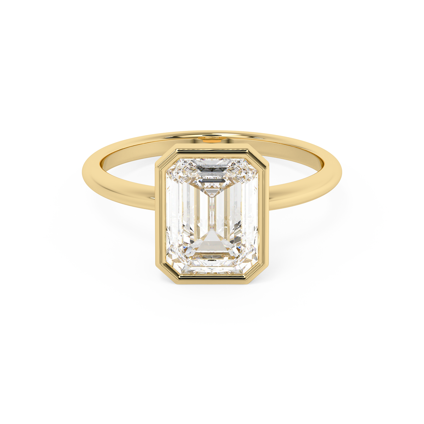 Emerald Solitaire Lab Grown Diamond Engagement Ring