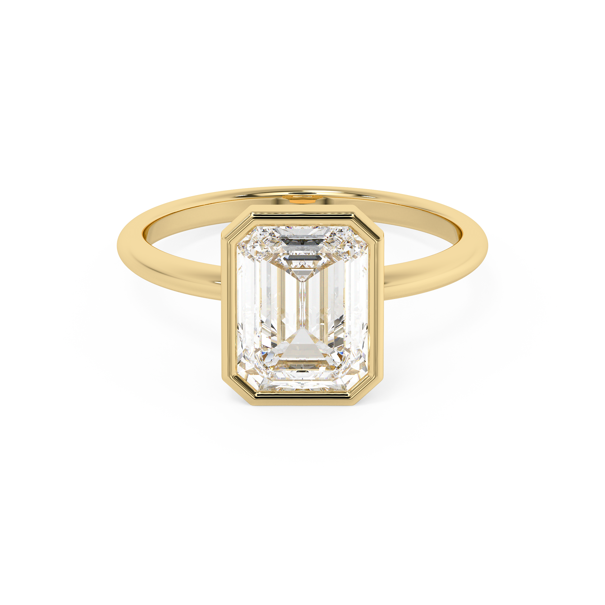 Emerald Solitaire Lab Grown Diamond Engagement Ring