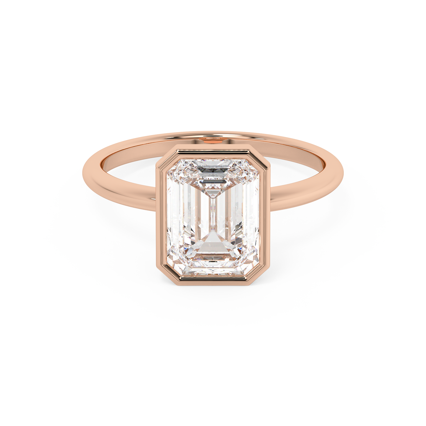 Emerald Solitaire Lab Grown Diamond Engagement Ring