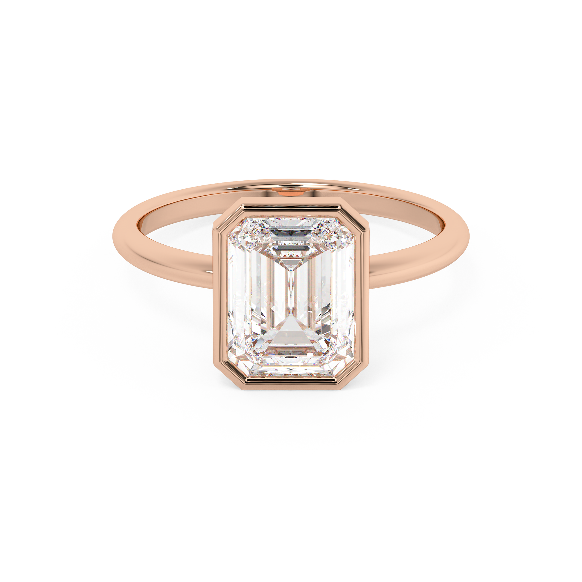 Emerald Solitaire Lab Grown Diamond Engagement Ring