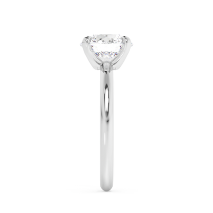 Emerald Solitaire Lab Grown Diamond Engagement Ring