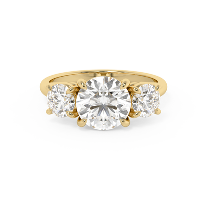 Emerald Solitaire Lab Grown Diamond Engagement Ring