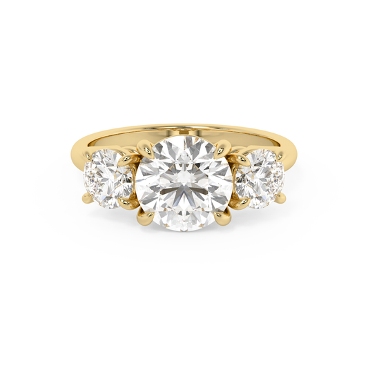 Emerald Solitaire Lab Grown Diamond Engagement Ring