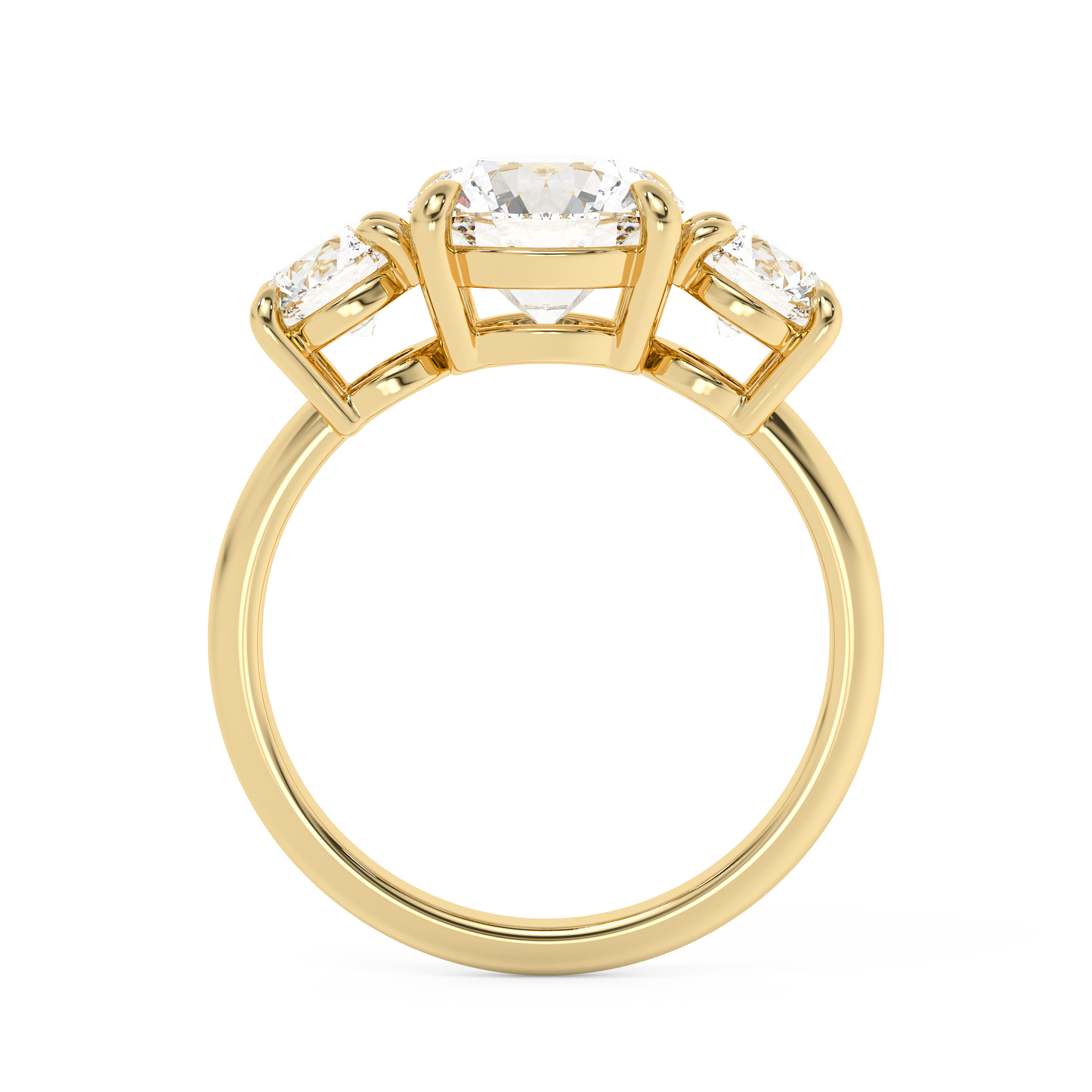 Emerald Solitaire Lab Grown Diamond Engagement Ring