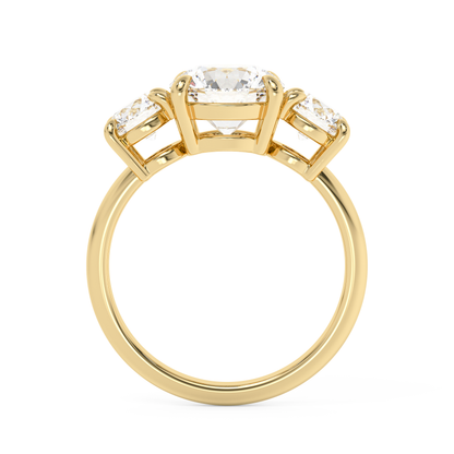 Emerald Solitaire Lab Grown Diamond Engagement Ring