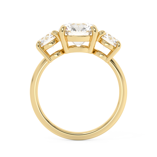 Emerald Solitaire Lab Grown Diamond Engagement Ring
