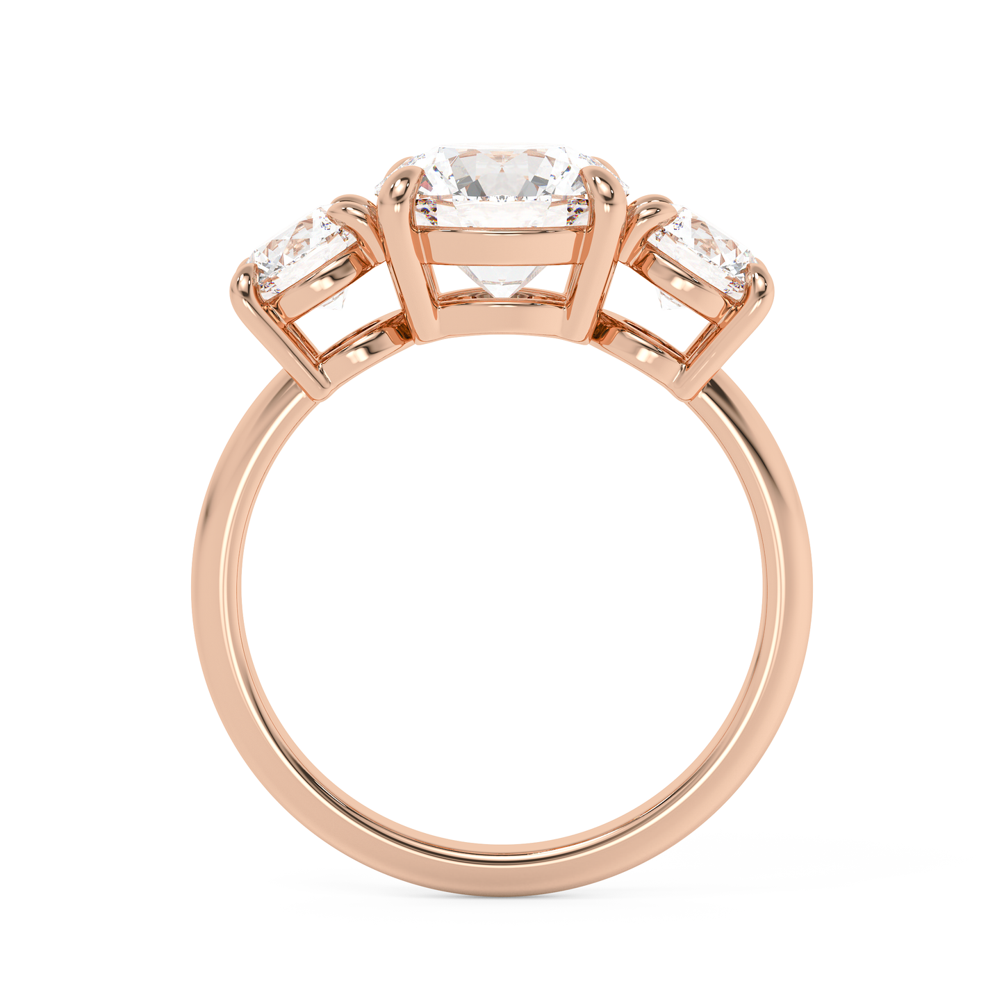 Emerald Solitaire Lab Grown Diamond Engagement Ring
