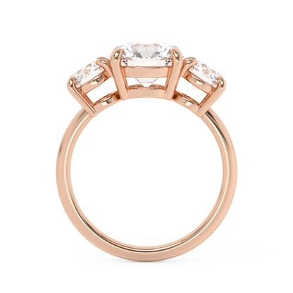 Emerald Solitaire Lab Grown Diamond Engagement Ring