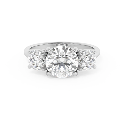 Emerald Solitaire Lab Grown Diamond Engagement Ring