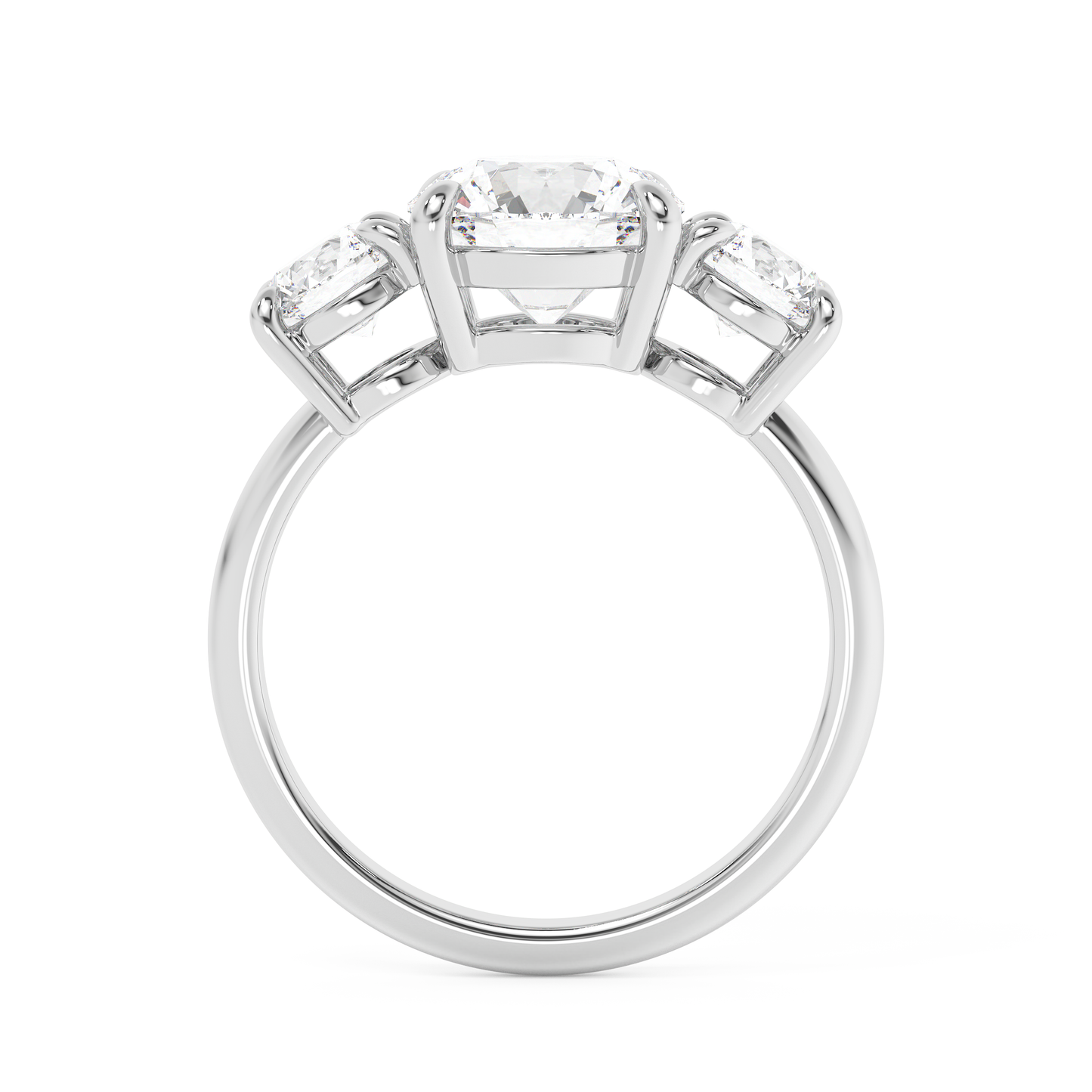 Emerald Solitaire Lab Grown Diamond Engagement Ring