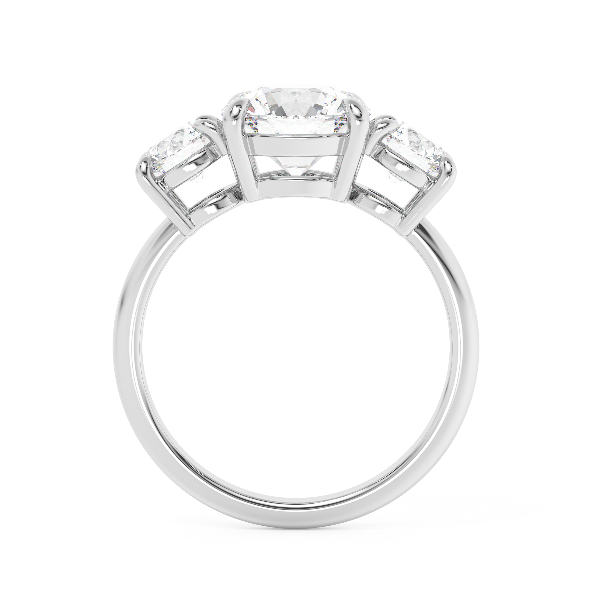 Emerald Solitaire Lab Grown Diamond Engagement Ring