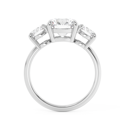 Emerald Solitaire Lab Grown Diamond Engagement Ring